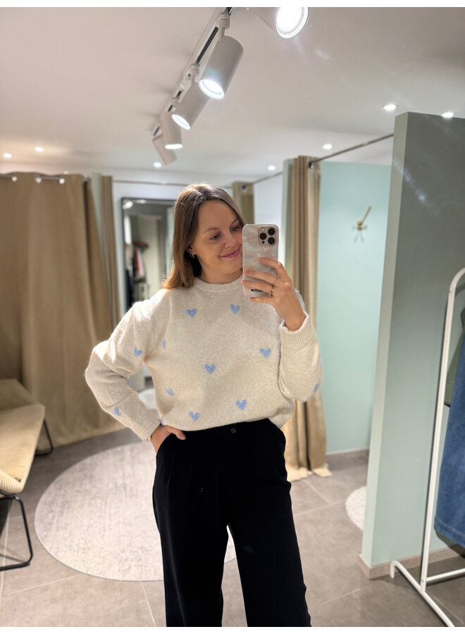Florence Heart Knit Beige