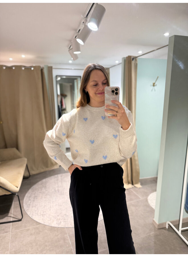 Florence Heart Knit Beige