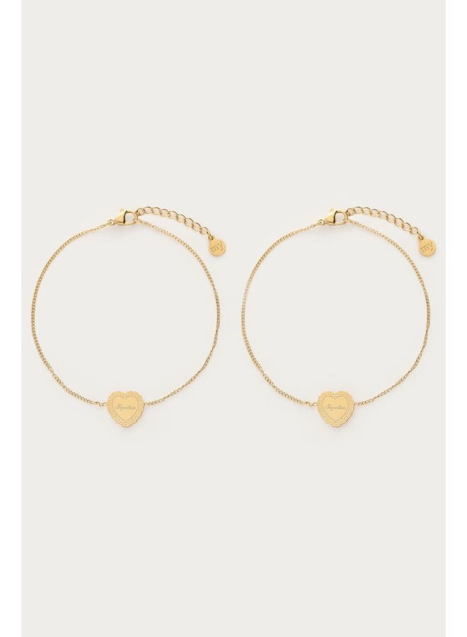 Love Armbanden Set Forever Together Goud