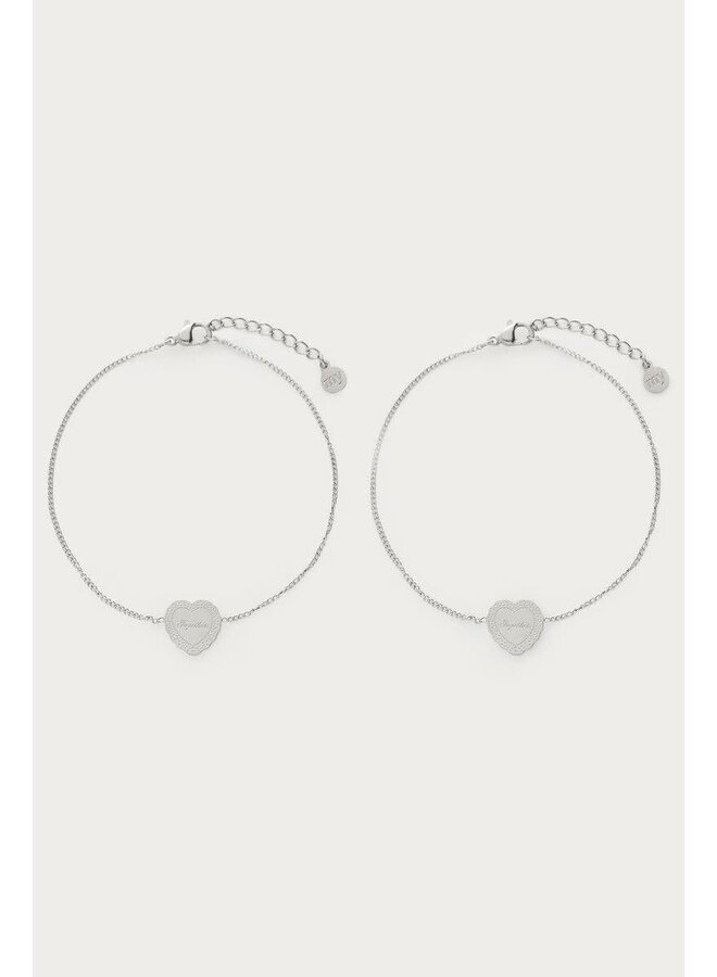 Love Armbanden Set Forever Together Zilver