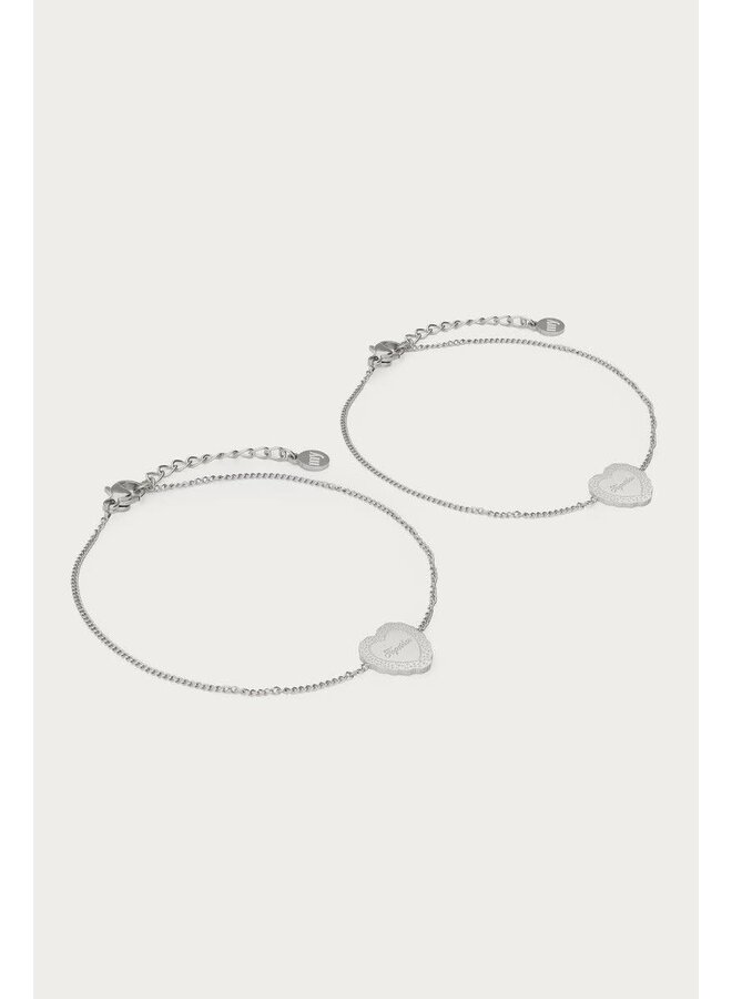 Love Armbanden Set Forever Together Zilver
