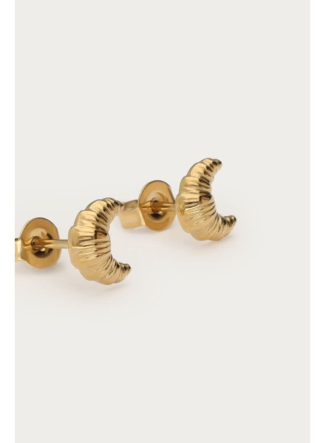 Love Studs Croissant Goud