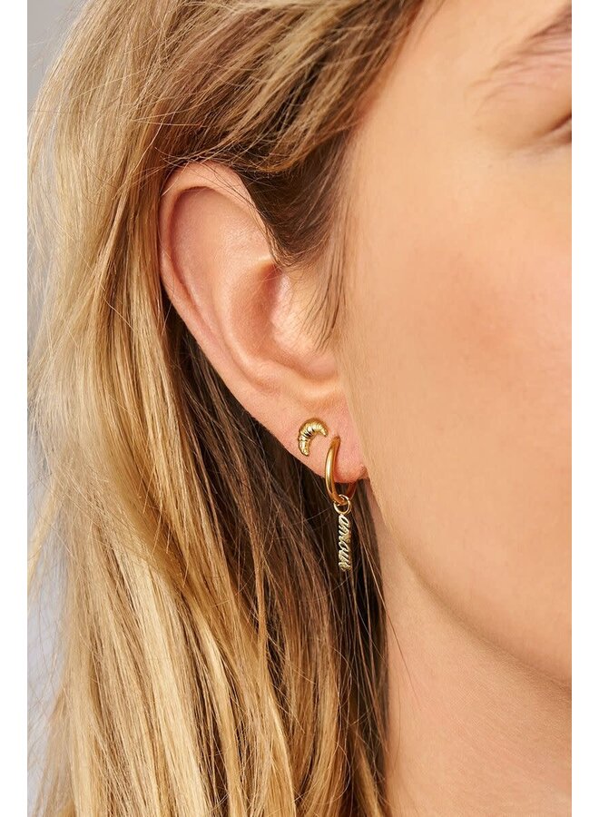 Love Studs Croissant Goud