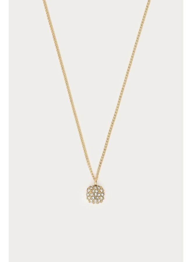 Love Ketting met Vierkante Strass Steen Goud