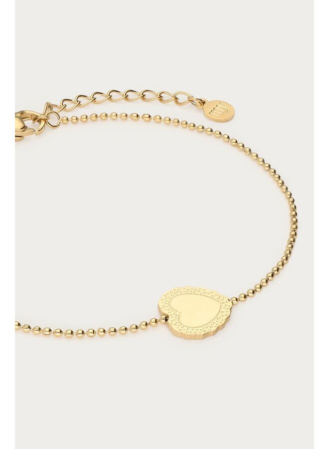 Love Armband met Hartvormige Bedel Goud