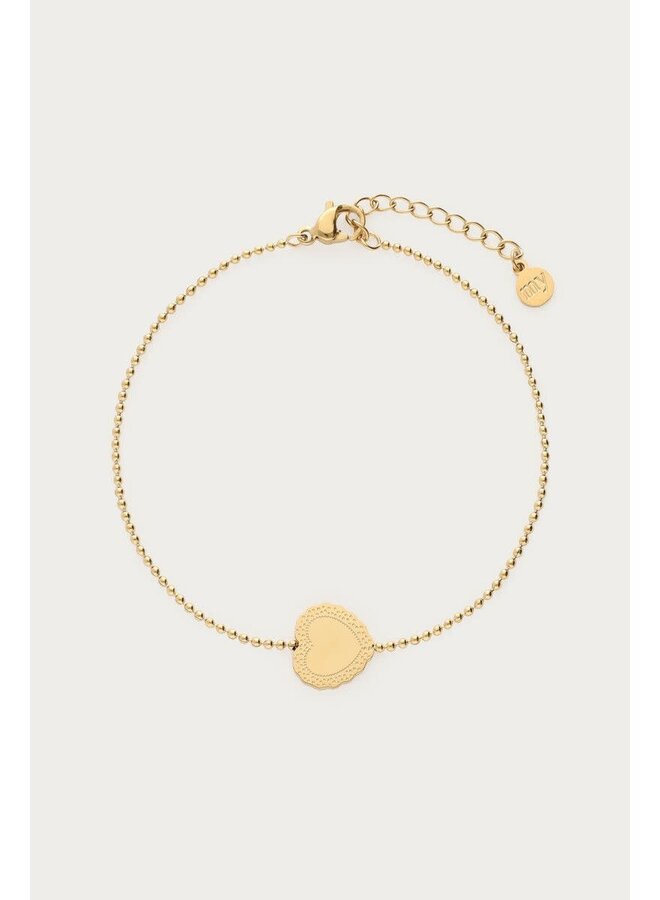 Love Armband met Hartvormige Bedel Goud