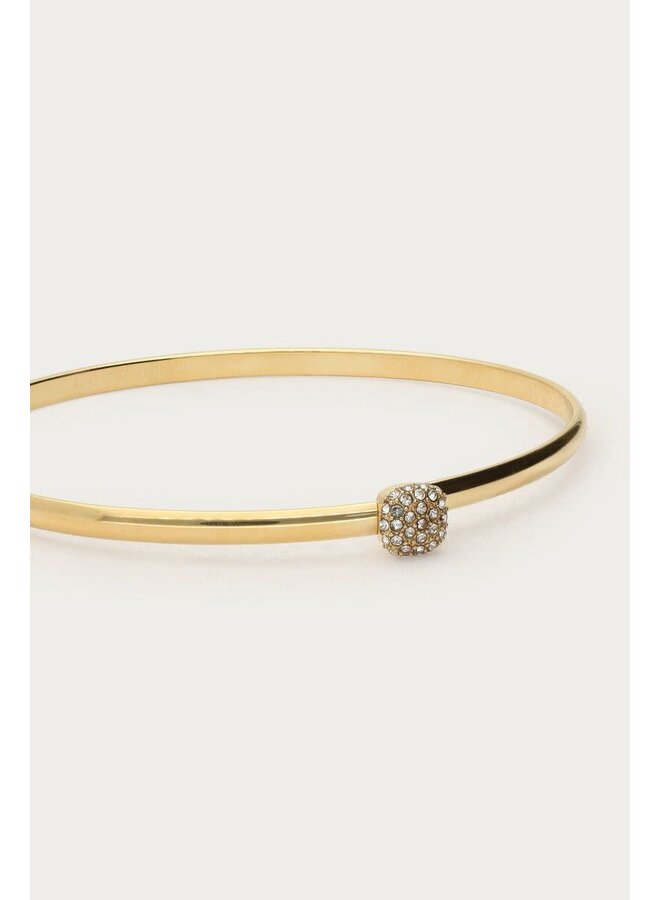 Love Bangle met Grote Strass Stenen Goud