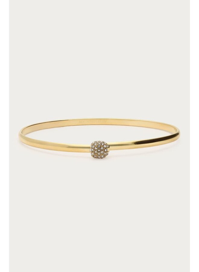 Love Bangle met Grote Strass Stenen Goud