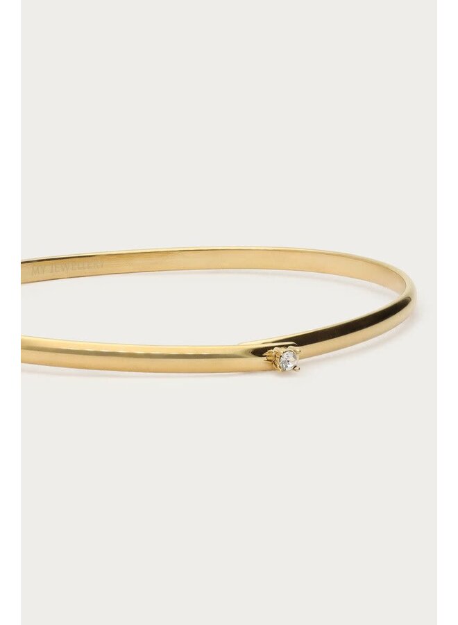 Love Bangle met Mini Strass Stenen Goud