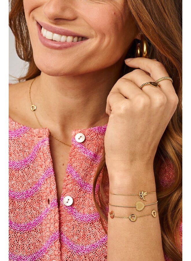 Love Armband met Open Hartjes Goud