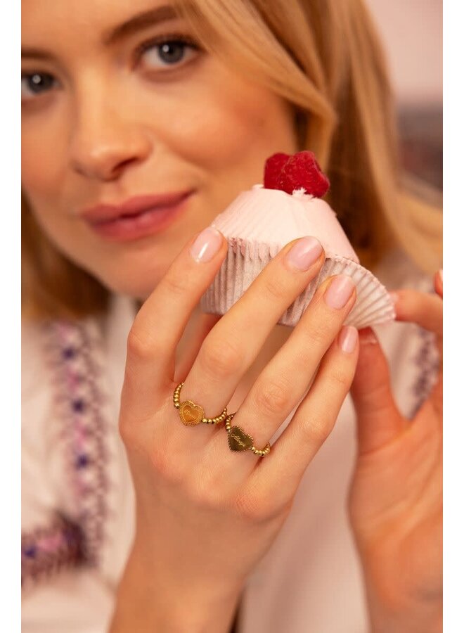 Love Stretch Ring Hartje 'Always' Goud