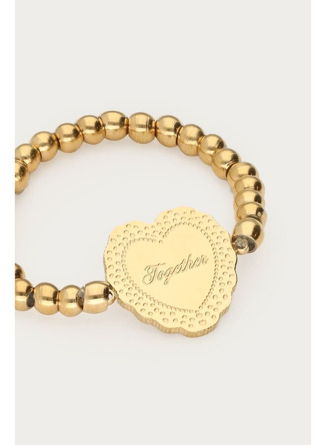 Love Stretch Ring Hartje 'Together' Goud