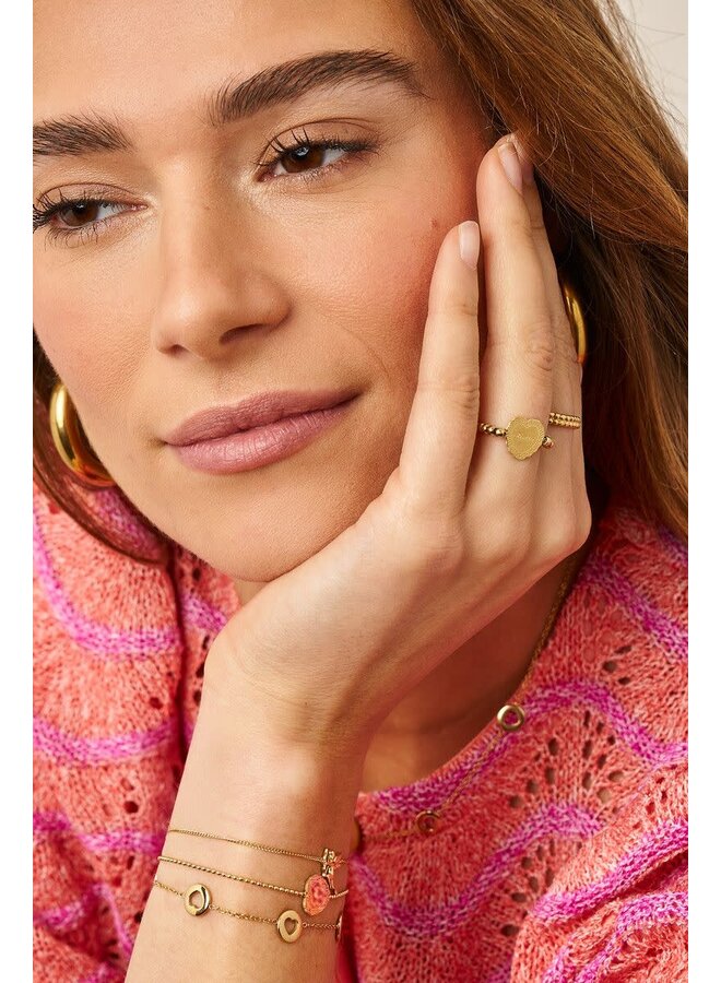 Love Stretch Ring Hartje 'Together' Goud