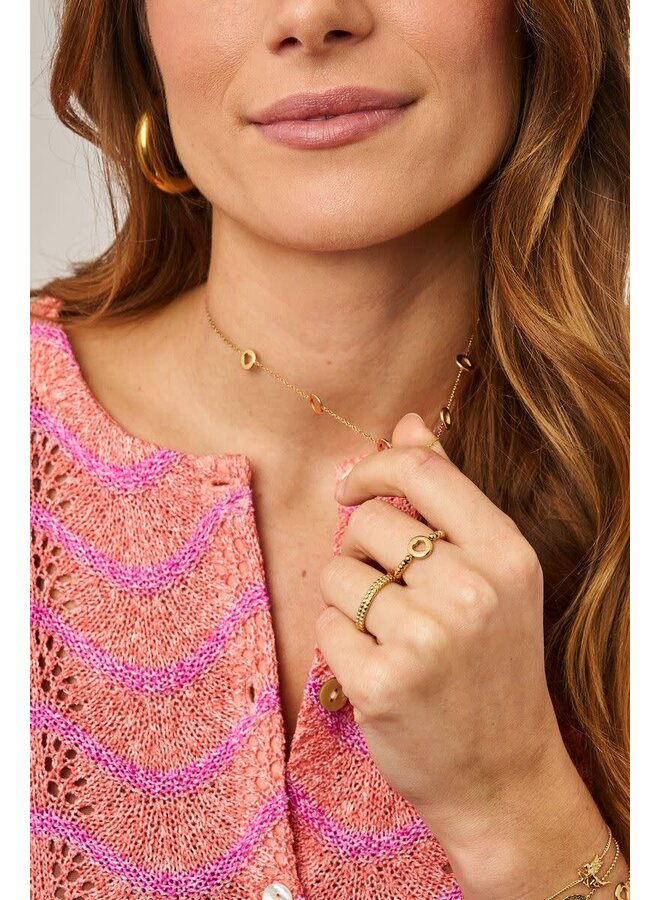 Love Stretch Ring met Open Hartje Goud