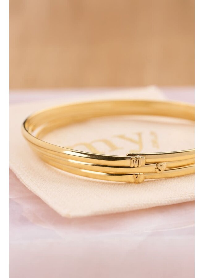 Love Initial Bangle Goud