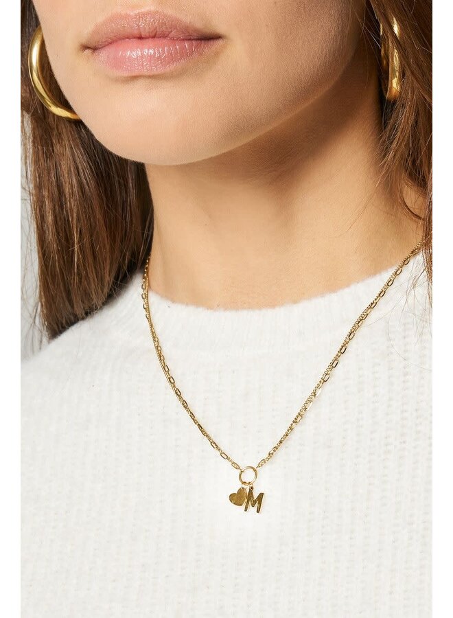 Dubbele Schakelketting met Initial Goud