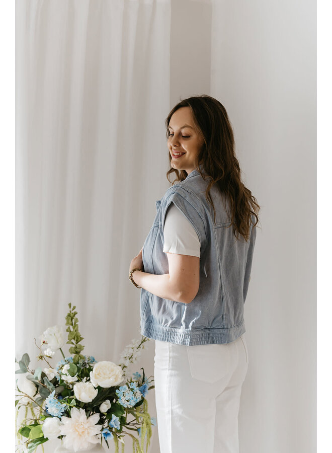 Hannah Sleeveless Denim Vest