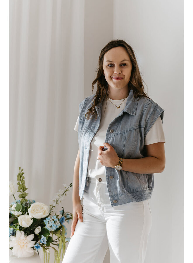 Hannah Sleeveless Denim Vest
