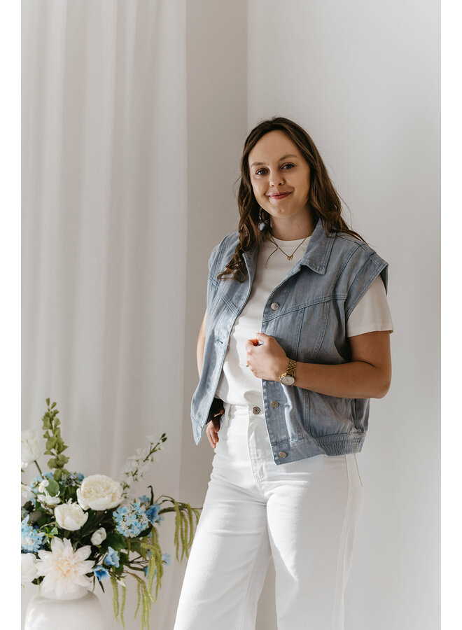 Hannah Sleeveless Denim Vest
