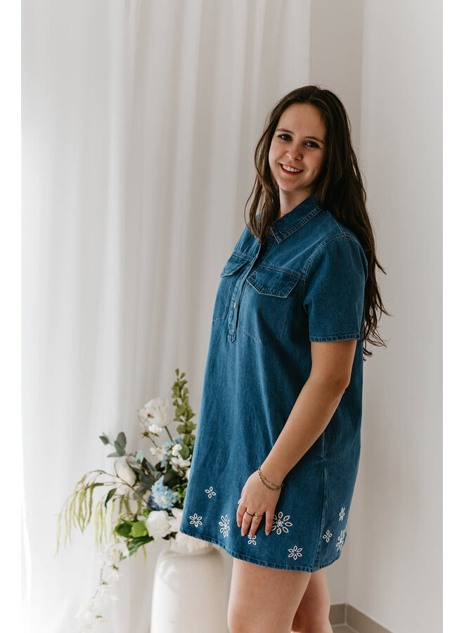 Lilly Denim Flower Dress