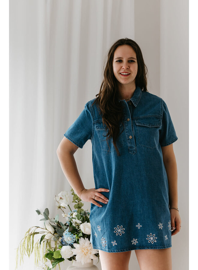 Lilly Denim Flower Dress