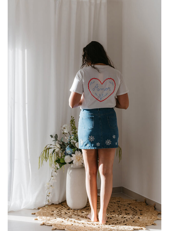 Lilly Denim Flower Skirt