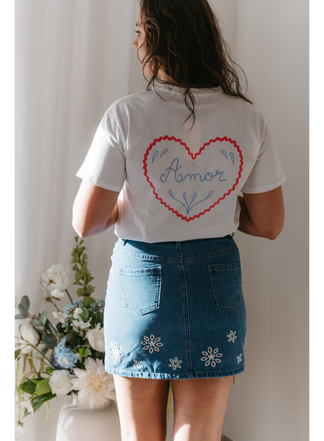 Lilly Denim Flower Skirt