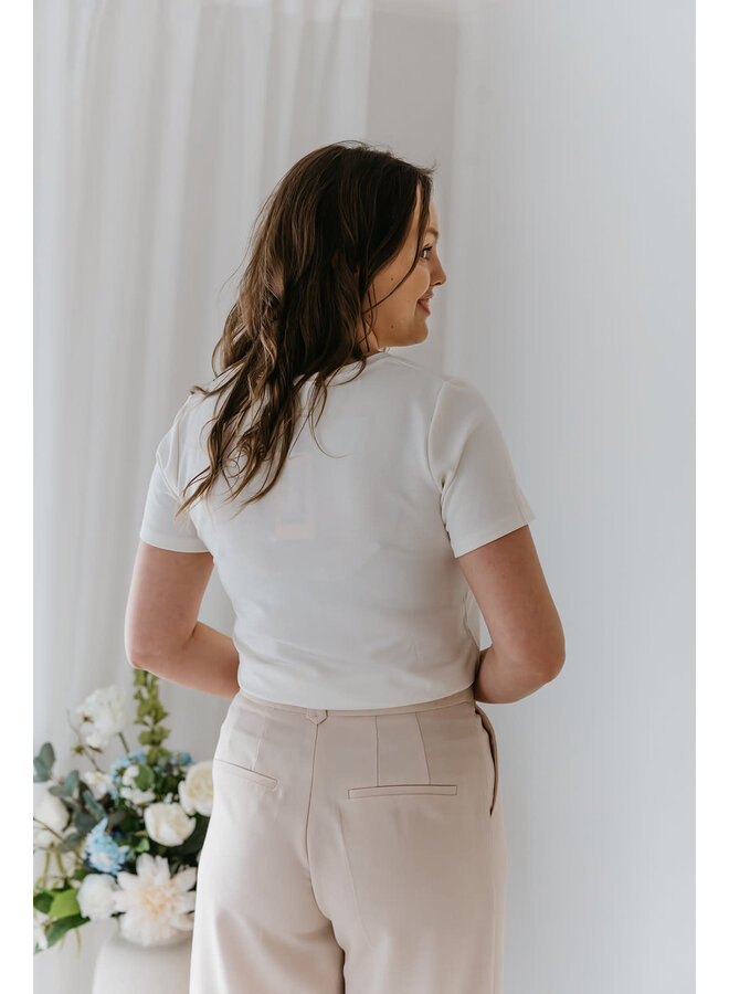 Stella Basic T-Shirt White V-Neck