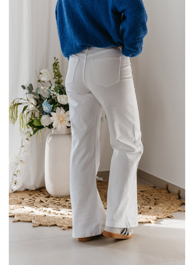 Gabriel Full Length Wide Jeans White