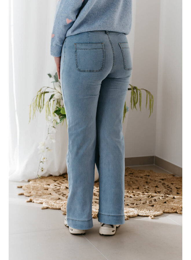 Elena Full Length Flared Jeans Light Blue