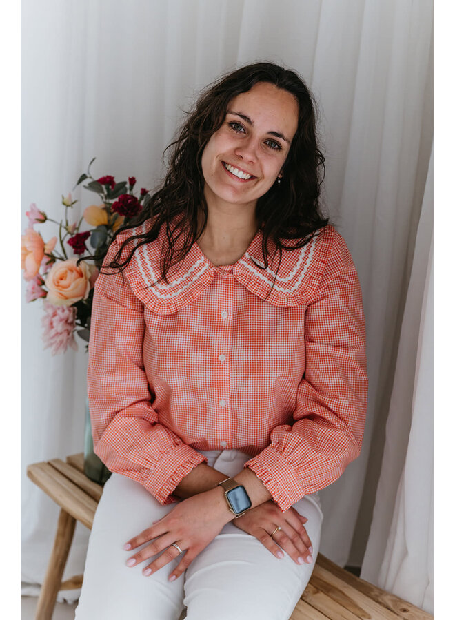 Julia Checkered Collar Blouse