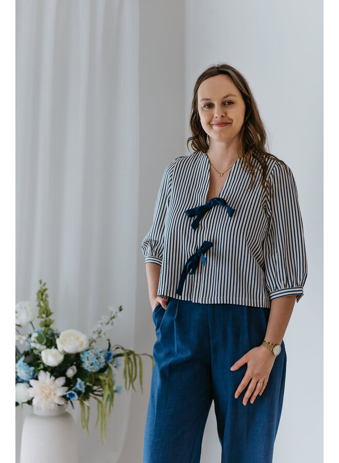 Mila Striped Bow Blouse