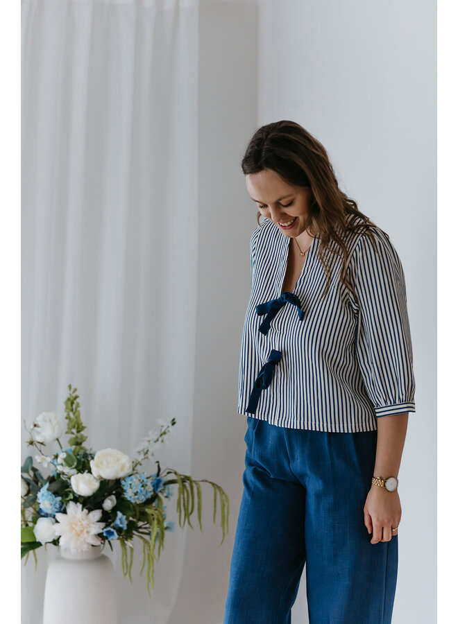 Mila Striped Bow Blouse