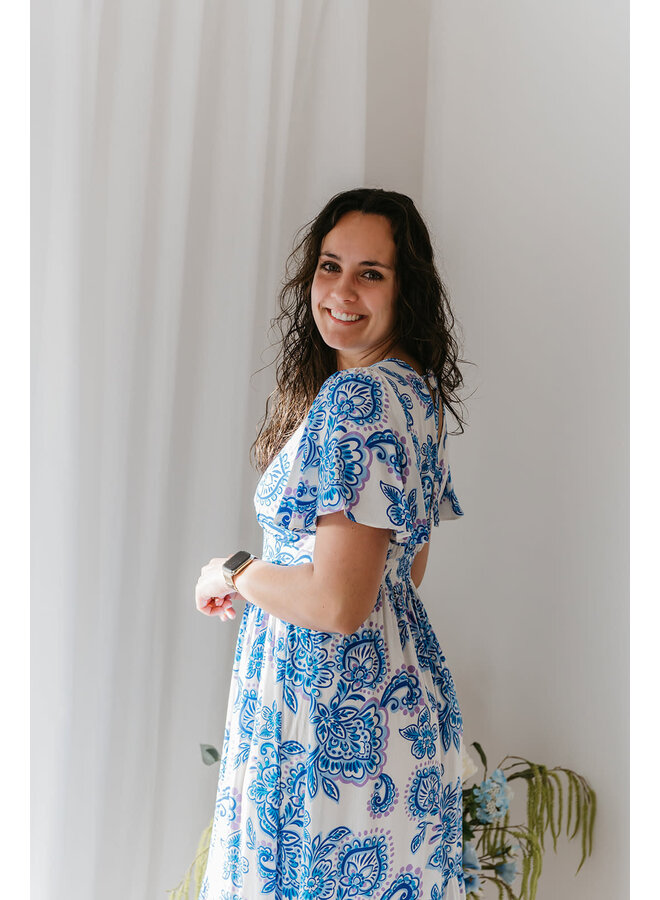 Liene Printed Long Dress Blue