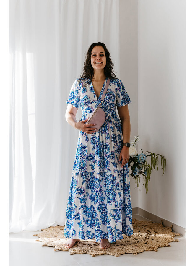 Liene Printed Long Dress Blue
