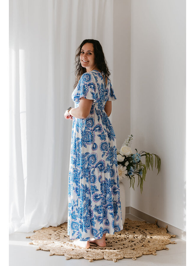 Liene Printed Long Dress Blue