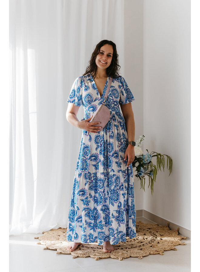 Liene Printed Long Dress Blue