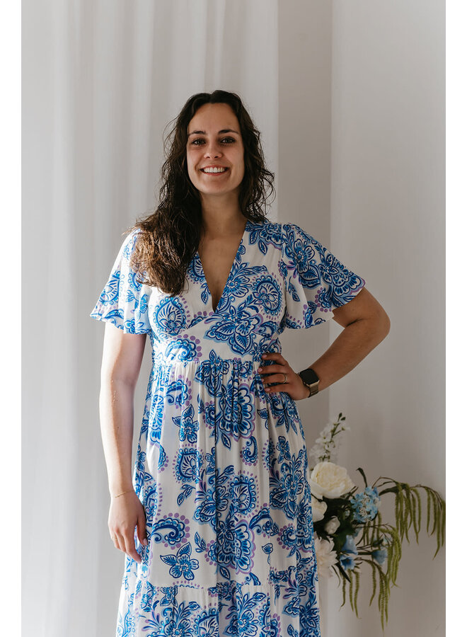 Liene Printed Long Dress Blue