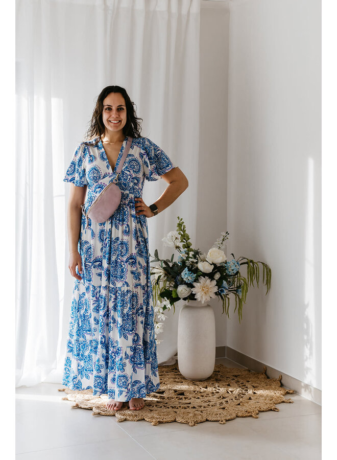 Liene Printed Long Dress Blue