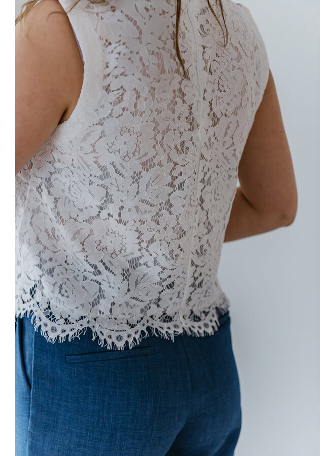 Maud Lace Top White