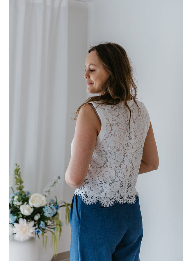 Maud Lace Top White