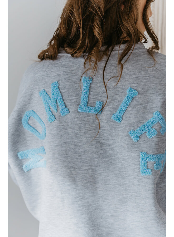Momlife Sweater Grey-Blue