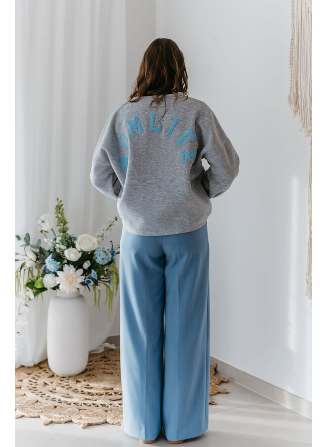 Momlife Sweater Grey-Blue
