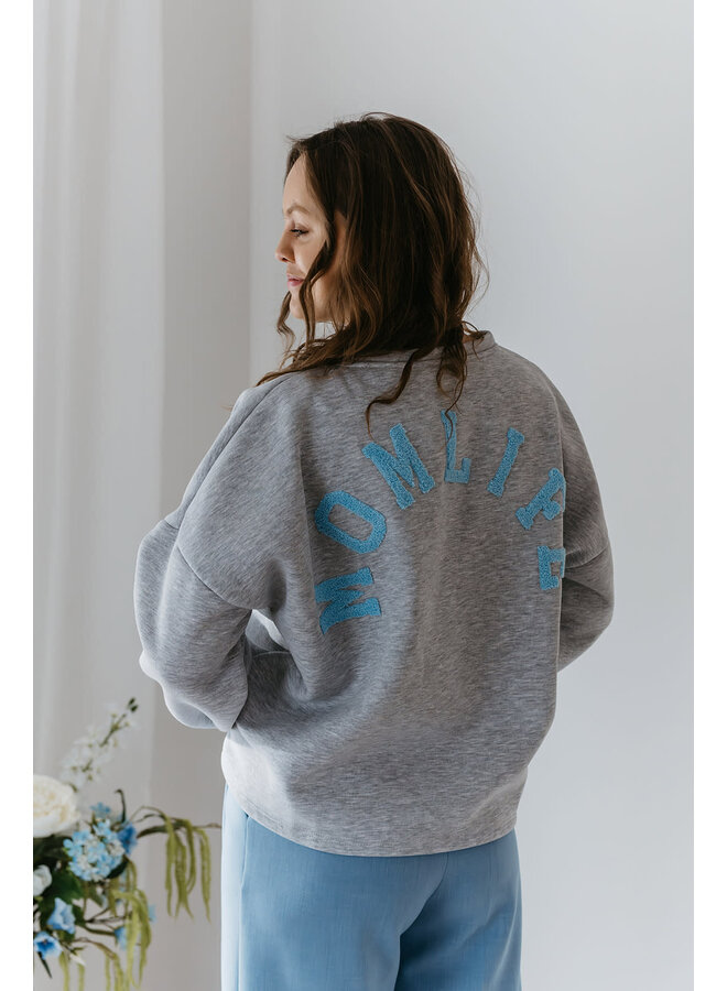 Momlife Sweater Grey-Blue