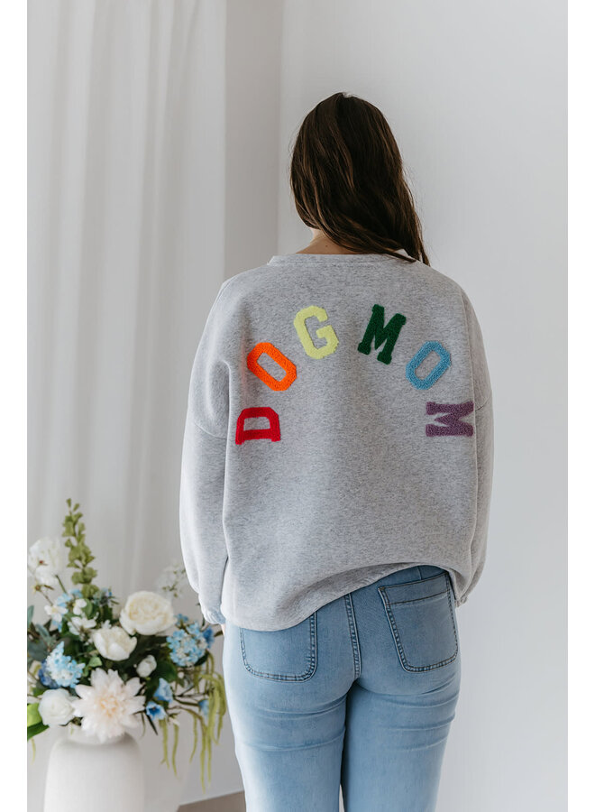Dogmom Sweater Grey-Multi Color