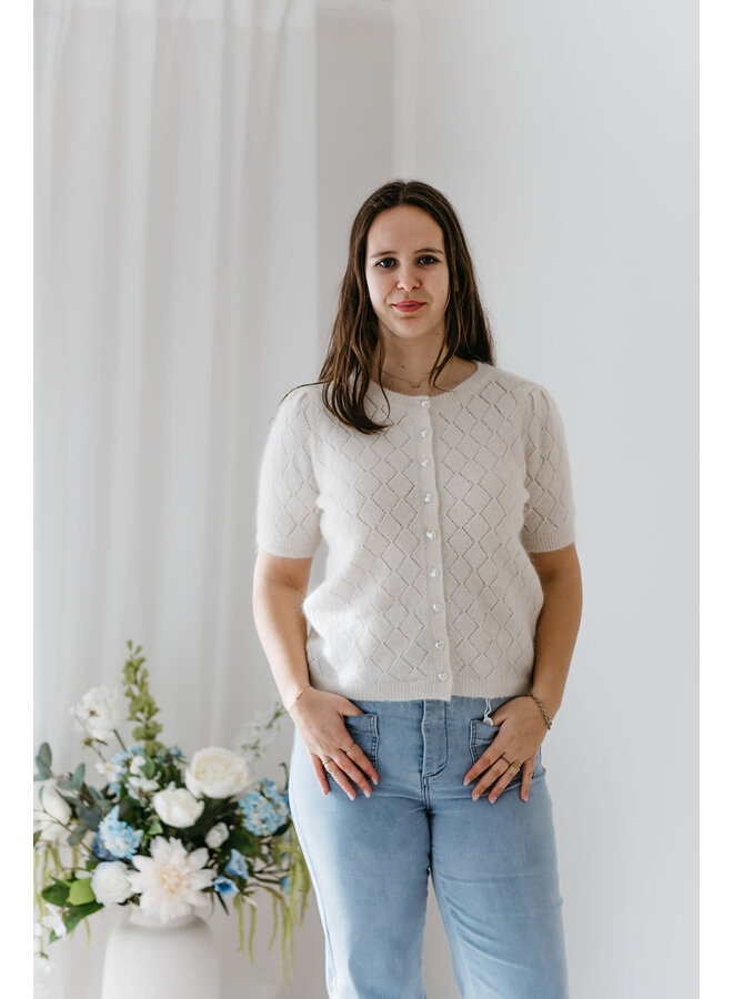 Mara Cardigan Hearts Beige