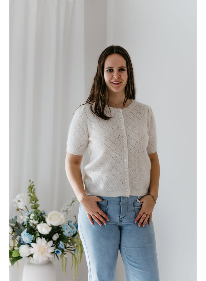 Mara Cardigan Hearts Beige