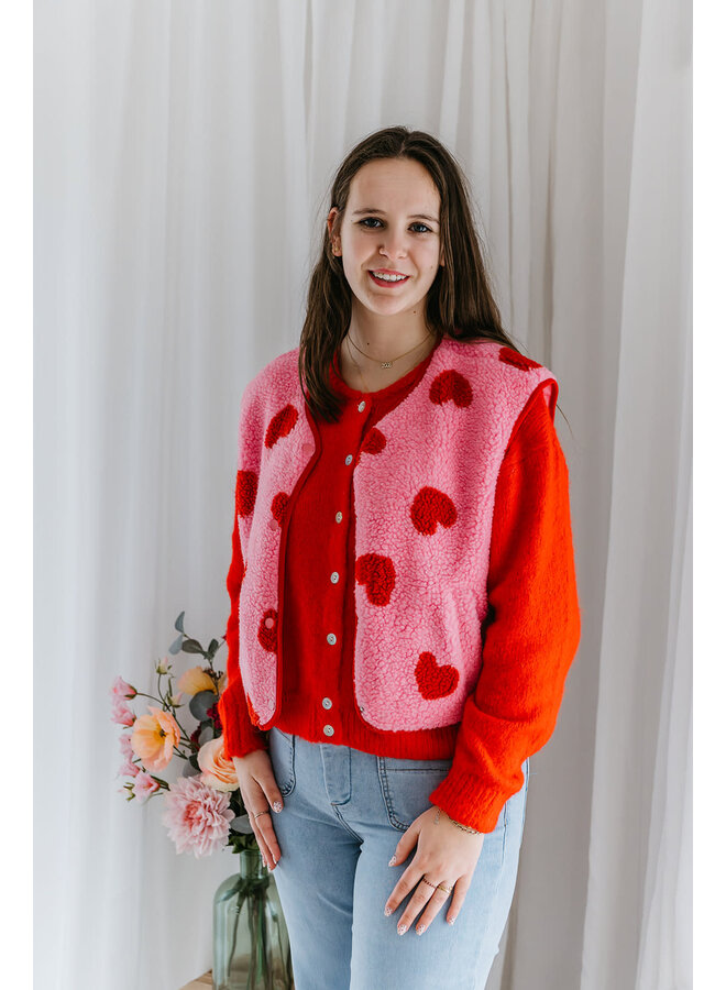 Esmée Heart Vest Fuchsia