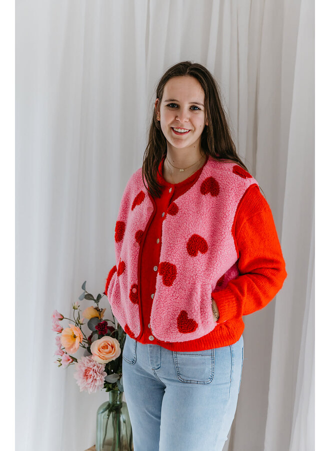 Esmée Heart Vest Fuchsia