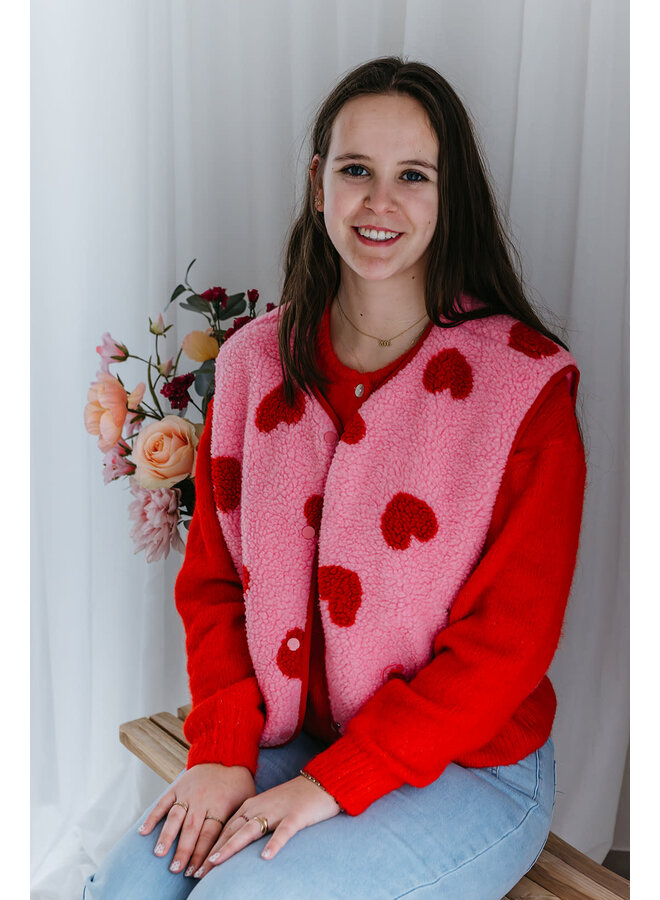 Esmée Heart Vest Fuchsia